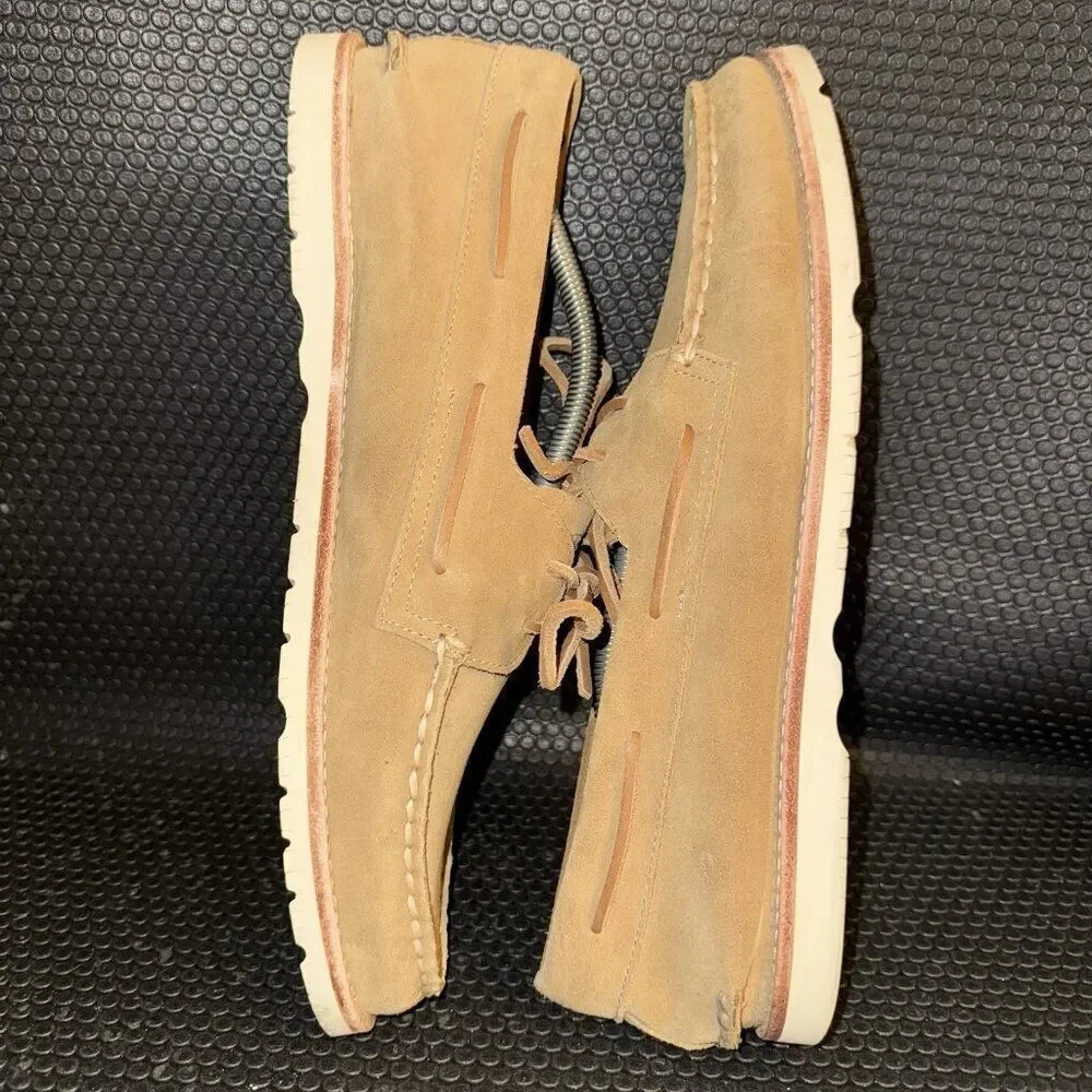 Sperry X Todd Snyder Top Sider Tan Suede Slip On Boat Shoes Men's Size 13